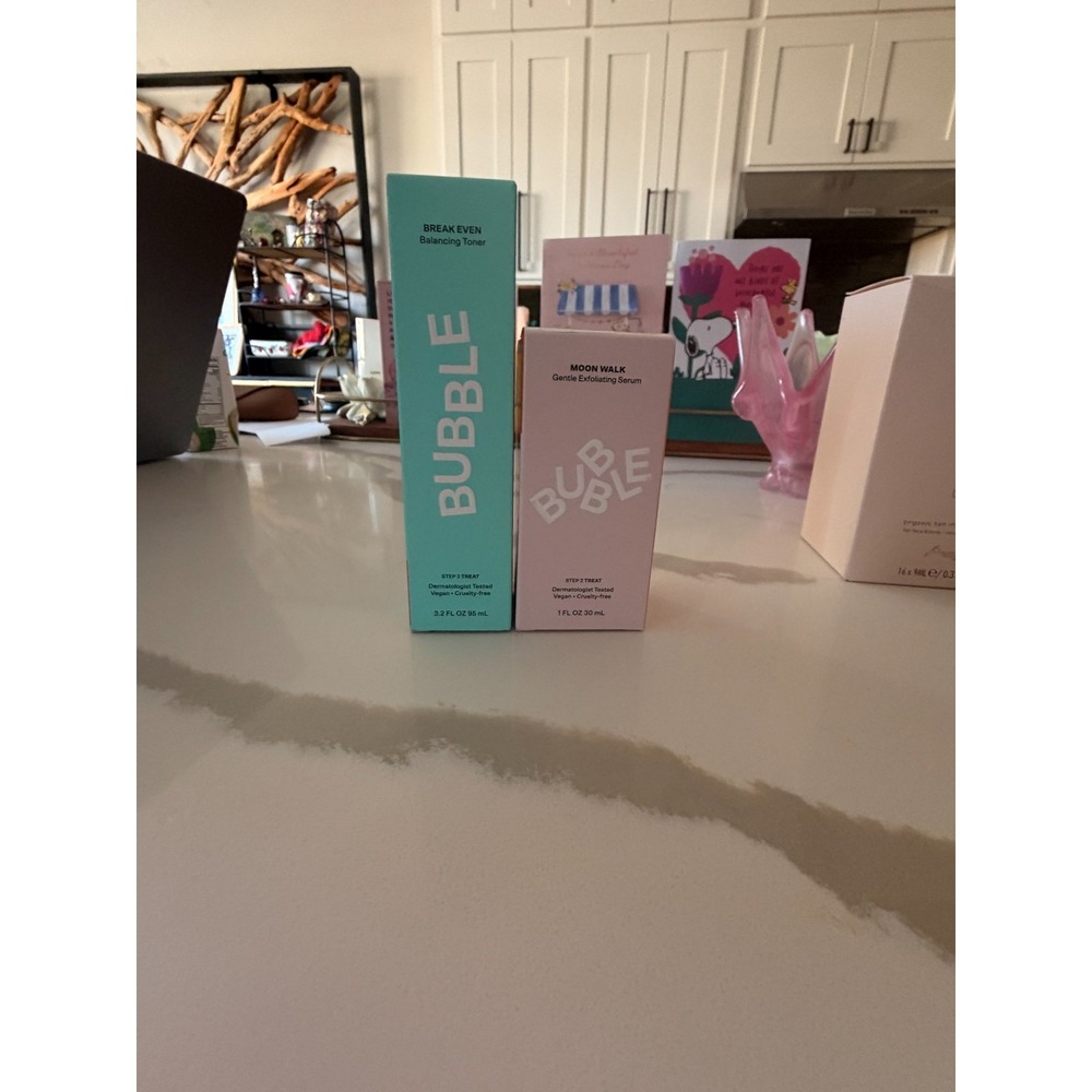 BUBBLE – Break Even Balancing Toner (3.2 fl oz) & Moon Walk Serum (1 fl oz) NIB